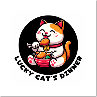 Maneki neko Chicken lady Posters and Art